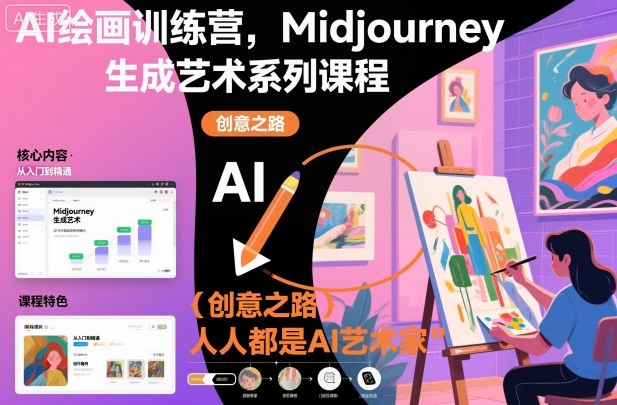 AI绘画训练营，Midjourney生成艺术系列课程，人人都是AI艺术家|无忧资源社