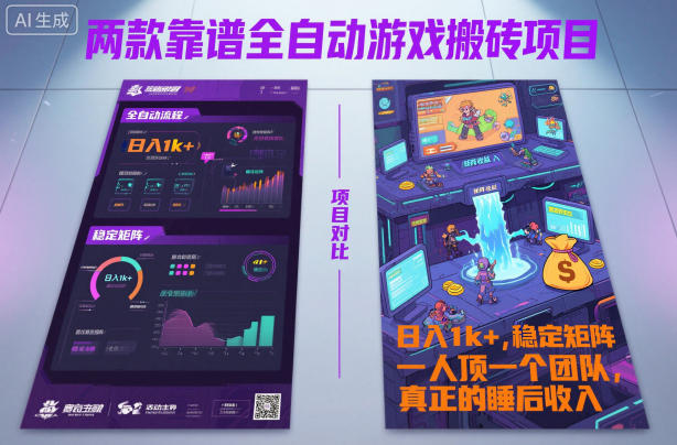 两款靠谱全自动游戏搬砖项目，日入1k+，稳定可矩阵，一人顶一个团队，真正的睡后收入【揭秘】|无忧资源社