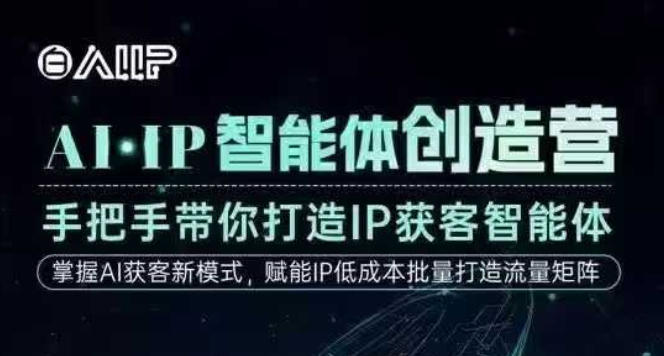 AI·IP智能体创造营，手把手带你打造IP获客智能体，高成交创始人IP课|无忧资源社