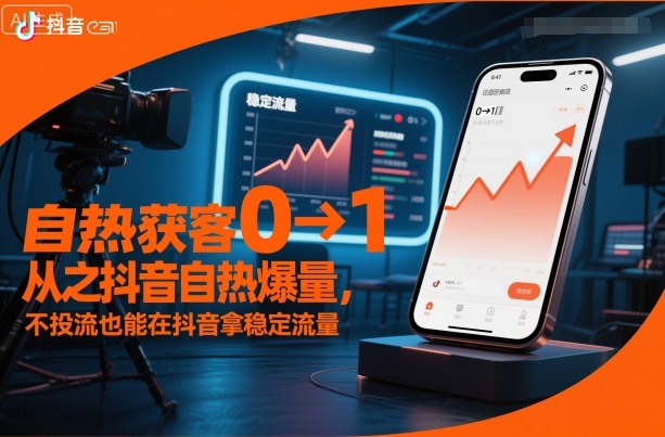 自热获客从0到1之抖音自热爆量，不投流也能在抖音拿稳定流量|无忧资源社