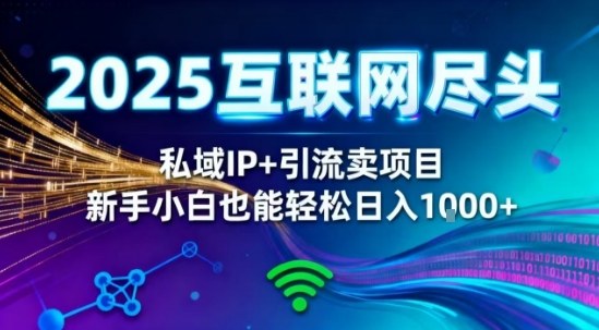 2025网创尽头王炸项目！私域IP+精准引流，新手小白在家躺賺日入1k，零经验也能上手【揭秘】|无忧资源社