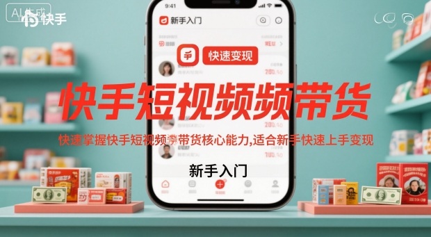 快手短视频带货，快速掌握快手短视频带货核心能力，适合新手快速上手变现|无忧资源社