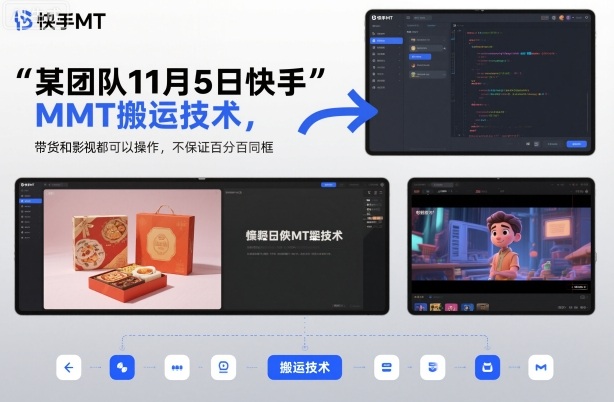 某团队11月5日快手MT搬运技术，带货和影视都可以操作，不保证百分百同框，自测|无忧资源社