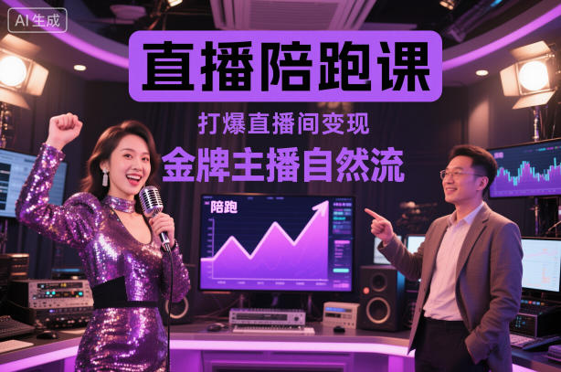直播陪跑课，金牌主播自然流打爆直播间，复制高变现玩法|无忧资源社