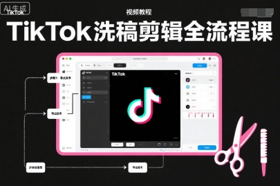 TikTok洗稿剪辑全流程课，PR洗稿剪辑全流程，TK洗稿运营课|无忧资源社