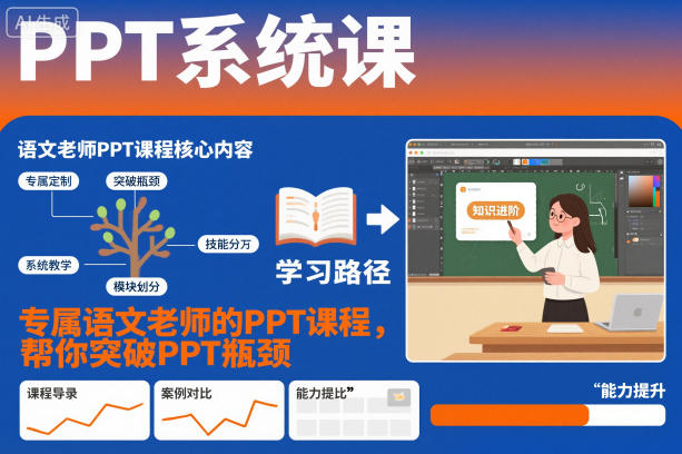 PPT系统课，专属语文老师的PPT课程，帮你突破PPT瓶颈|无忧资源社