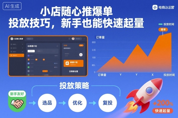 小店随心推爆单投放技巧，新手也能快速起量|无忧资源社