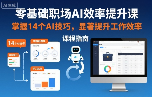 零基础职场AI效率提升课，掌握14个AI技巧，显著提升工作效率|无忧资源社