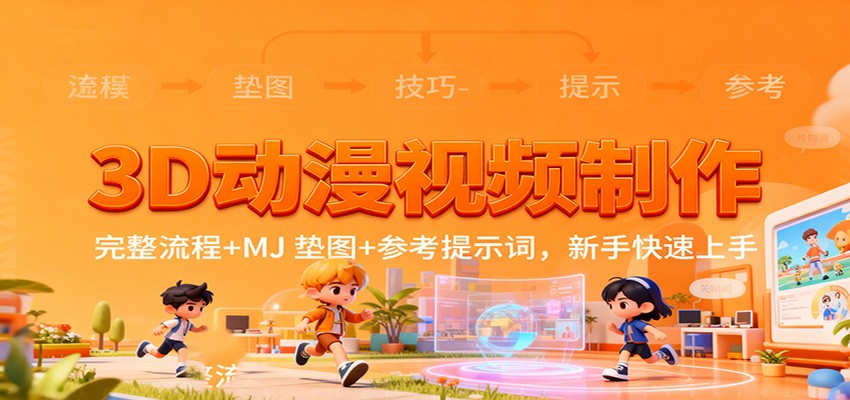 3D动漫视频制作，完整流程+MJ 垫图+参考提示词，新手快速上手|无忧资源社