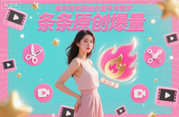 美女视频搬运去重技术教学，条条原创爆量|无忧资源社