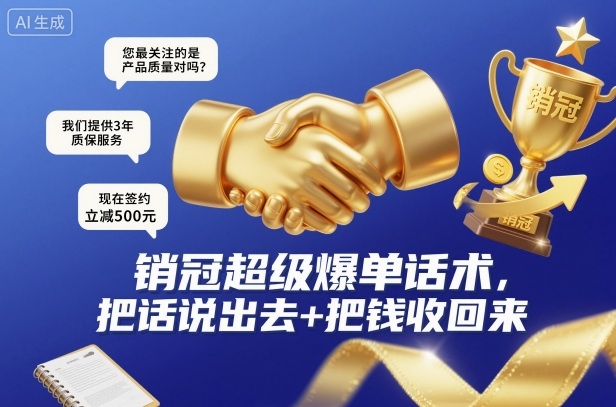 销冠超级爆单话术，把话说出去+把钱收回来|无忧资源社