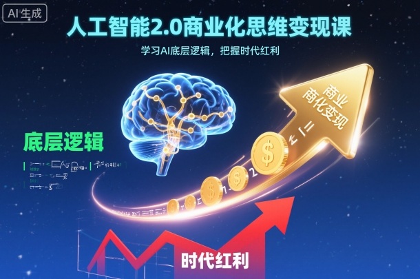 人工智能2.0商业化思维变现课，学习AI底层逻辑，把握时代红利|无忧资源社