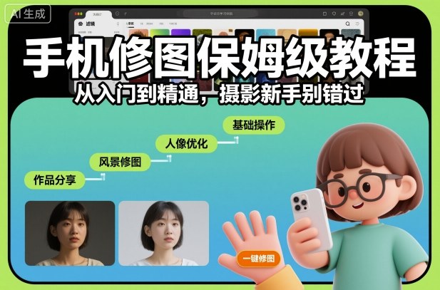 手机修图保姆级教程，从入门到精通，摄影新手别错过|无忧资源社