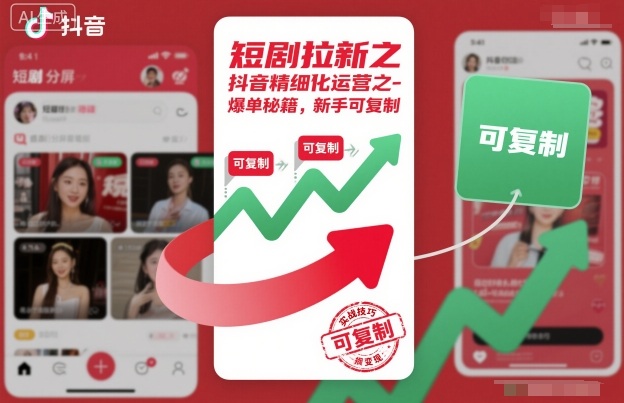 短剧拉新之抖音精细化运营之爆单秘籍，新手可复制|无忧资源社