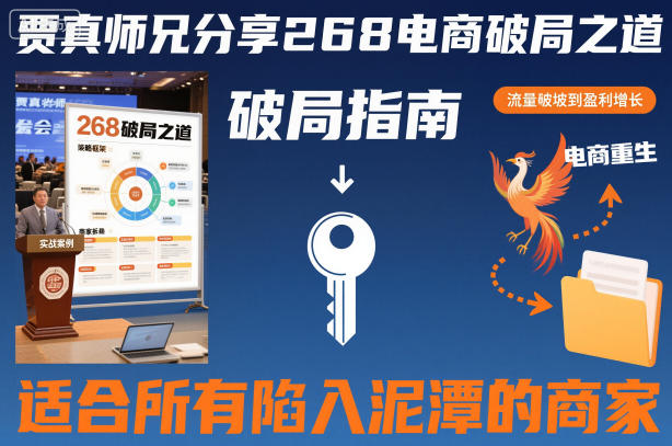 贾真师兄分享268电商破局之道-适合所有陷入泥潭的商家|无忧资源社