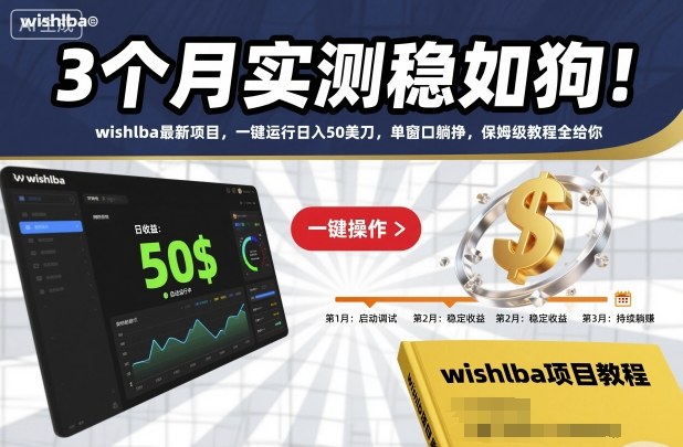 3个月实测稳如狗！wishlba最新项目，一键运行日入50美刀，单窗口躺挣，保姆级教程全给你【揭秘】|无忧资源社