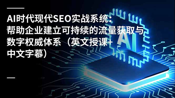 （16760期）AI时代现代SEO实战系统：帮助企业建立可持续的流量获取与数字权威体系（英文授课+中文字幕）|无忧资源社