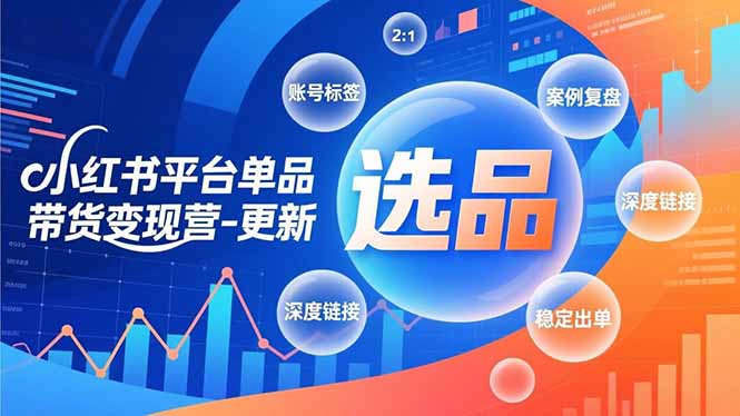 （16979期）小红书平台单品带货变现营-更新，极致选品、账号标签、案例复盘，深度链接，快速启动稳定出单|无忧资源社