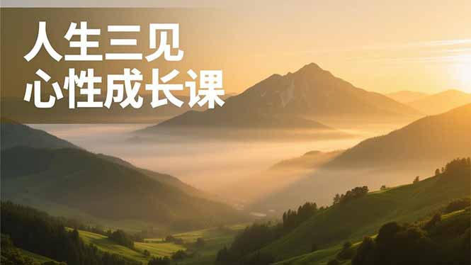 （16897期）人生三见心性成长课，见天地众生自己，搞透人性安顿身心，活出清晰自我，内在富足无价|无忧资源社