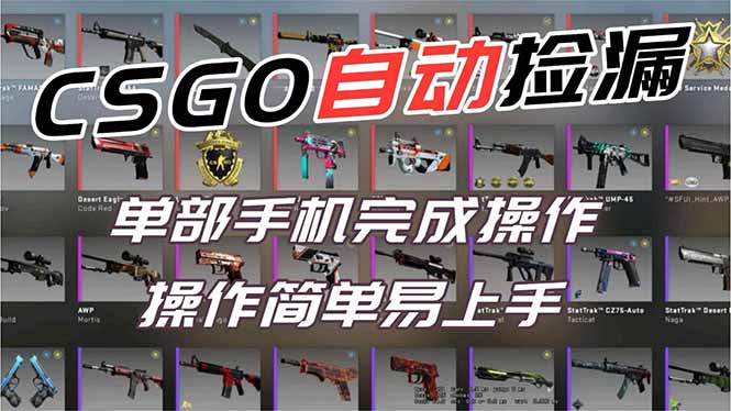 （16812期）用全球火爆游戏CSGO挂机捡漏赚钱过个肥年，一部手机轻松日入500+【副业网赚】|无忧资源社
