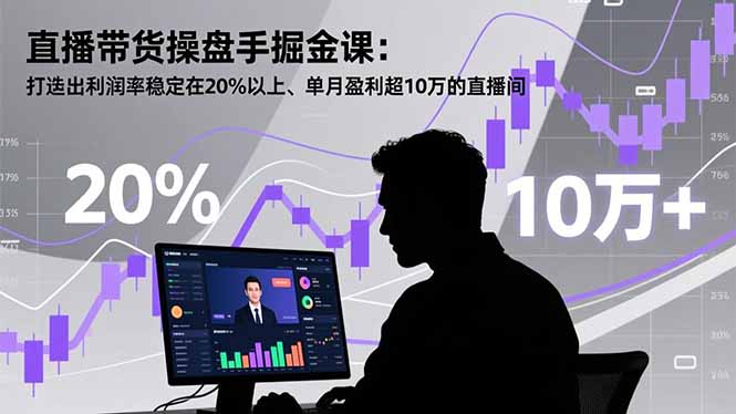 （16727期）直播带货操盘手掘金课：打造出利润率稳定在20%以上、单月盈利超10万的直播间|无忧资源社