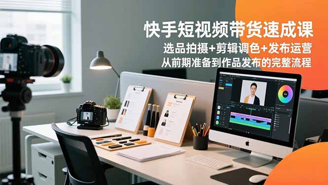 (16752期)快手短视频带货速成课,选品拍摄+剪辑调色+发布运营,从前期准备到作品发布的完整流程|无忧资源社