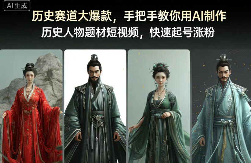 历史赛道大爆款，手把手教你用AI制作历史人物题材短视频，快速起号涨粉|无忧资源社