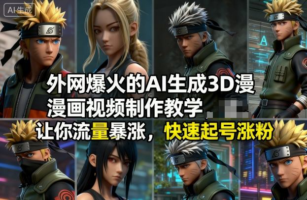 外网爆火的AI生成3D漫画视频制作教学，让你流量暴涨，快速起号涨粉！|无忧资源社