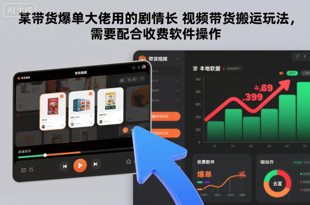 某带货爆单大佬用的剧情长视频带货搬运玩法,需要配合收费软件操作|无忧资源社