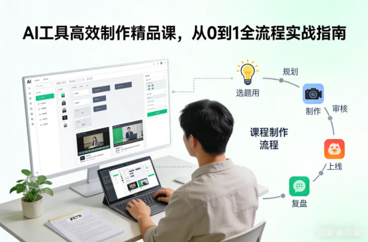 AI工具高效制作精品课，从0到1全流程实战指南|无忧资源社