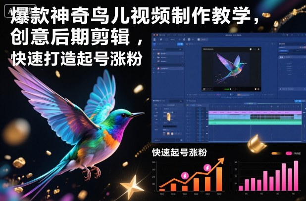 爆款神奇鸟儿视频制作教学，创意后期剪辑，快速打造起号涨粉|无忧资源社