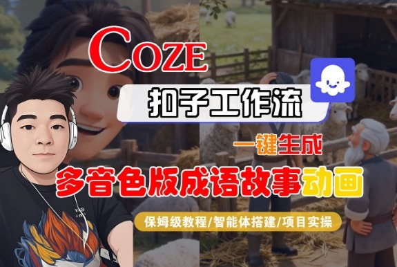 Coze扣子智能体工作流一键生成“多音色版成语故事“动画，全流程保姆级教学|无忧资源社