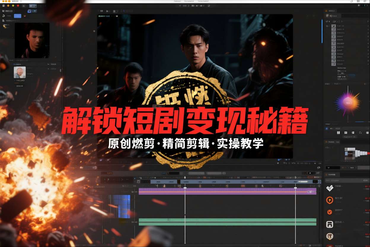 短剧拉新之原创燃剪精简剪辑实操课，解锁短剧变现秘籍|无忧资源社