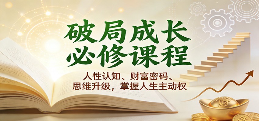 破局成长必修课2.0：人性认知、财富密码、思维升级，掌握人生主动权|无忧资源社