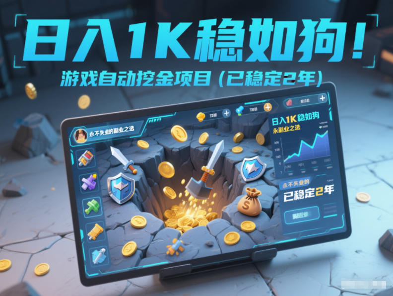 日入1K稳如狗！游戏自动挖金项目（已稳定2年），永不失业的副业之选【揭秘】|无忧资源社