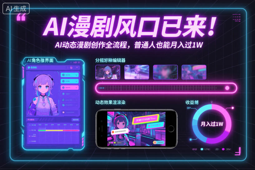 AI漫剧风口已来!AI动态漫剧创作全流程,普通人也能月入过1W|无忧资源社