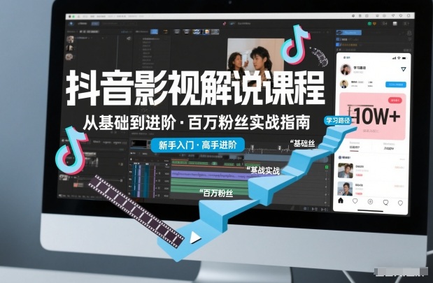 抖音百万粉丝影视解说课程，基础到进阶课，适合新手和进阶学习|无忧资源社