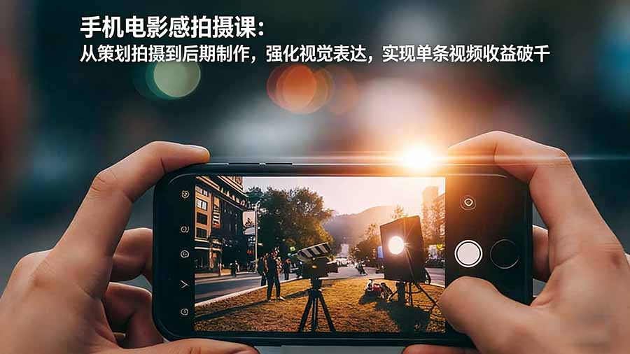 (17273期)手机电影感拍摄课:从策划拍摄到后期制作,强化视觉表达,实现单条视频收益破千|无忧资源社