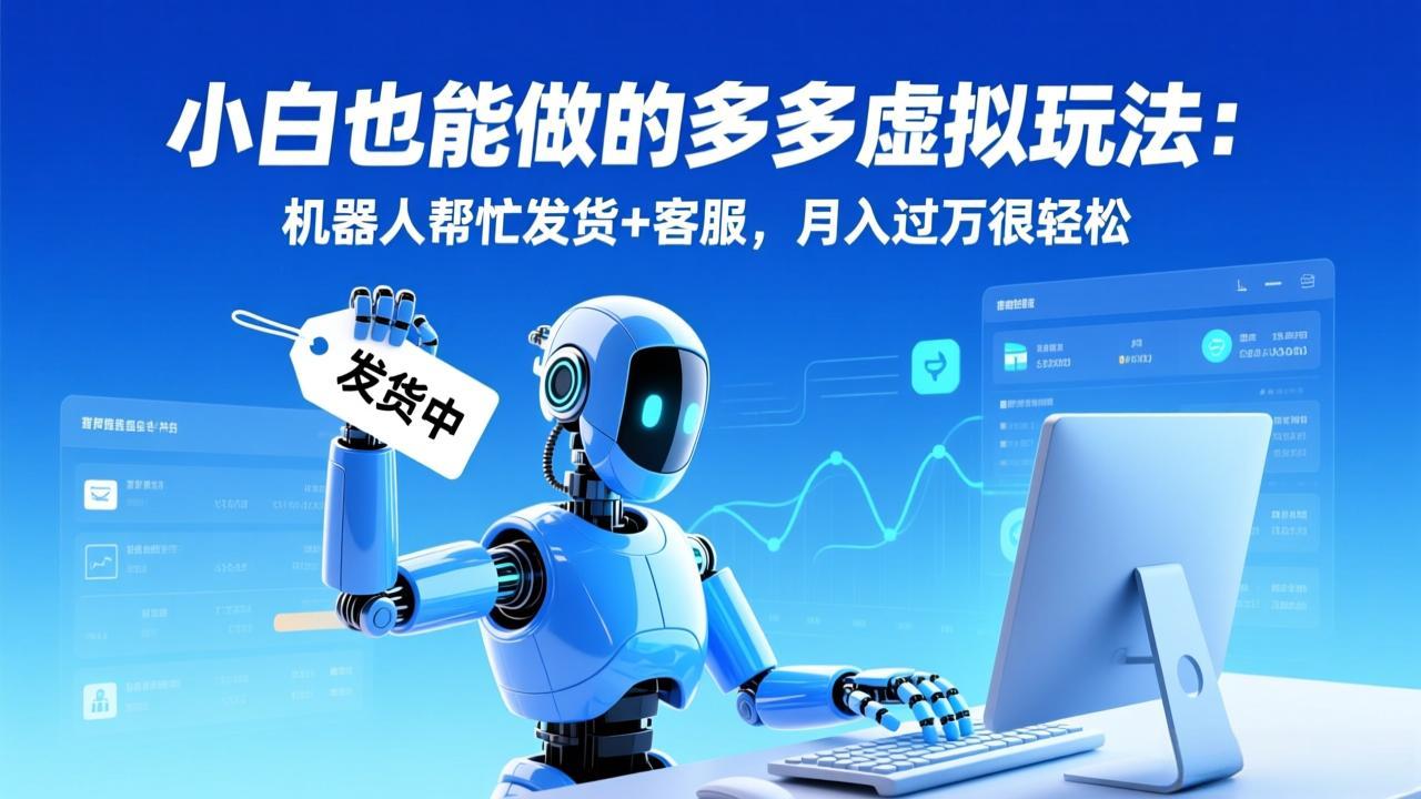 （17230期）小白也能做的多多虚拟玩法：机器人帮忙发货+客服，月入过万很轻松|无忧资源社