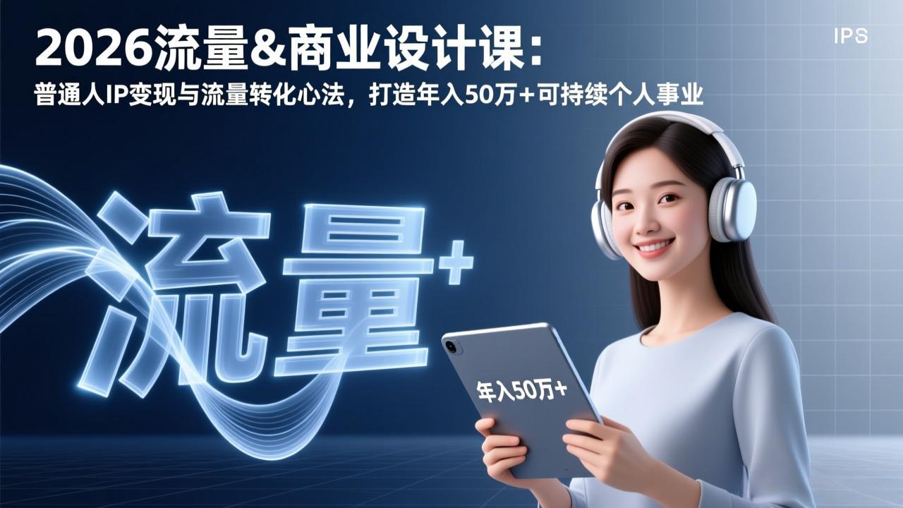 （17246期）2026流量&商业设计课：普通人IP变现与流量转化心法，打造年入50万+可持续个人事业|无忧资源社