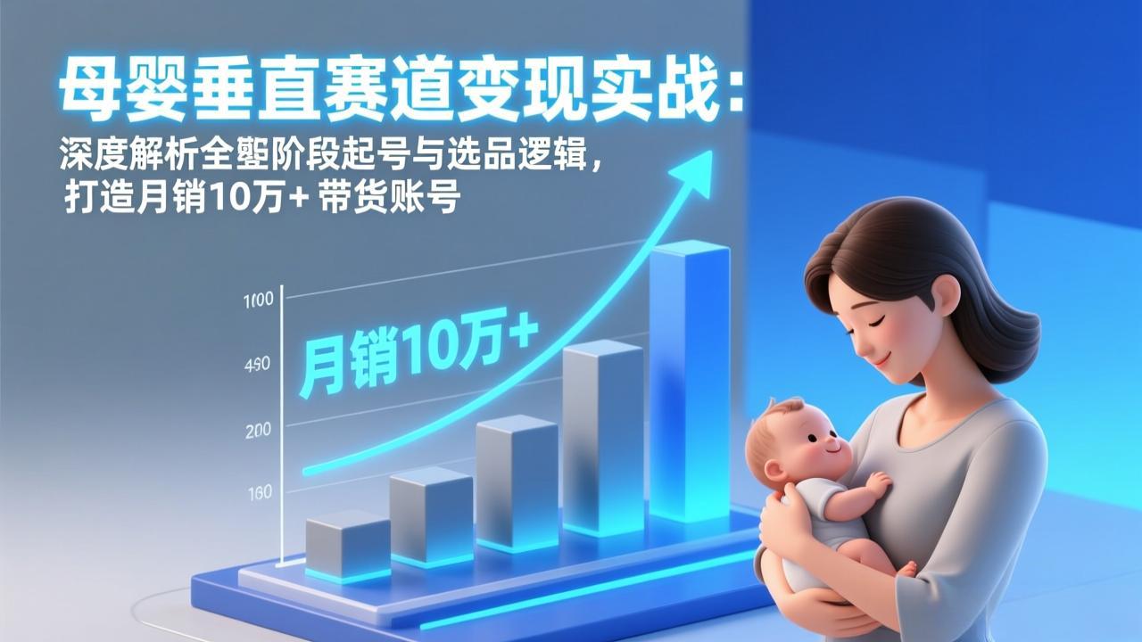 （17233期）母婴垂直赛道变现实战：深度解析三大阶段起号与选品逻辑，打造月销10万+带货账号|无忧资源社