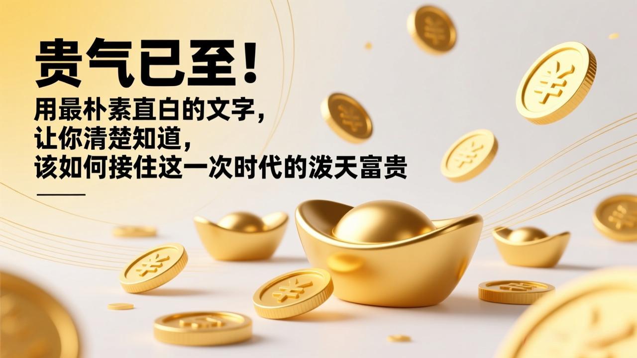 （17049期）付费文章：贵气已至！用最朴素直白的文字，让你清楚知道，该如何接住这一次时代的泼天富贵|无忧资源社
