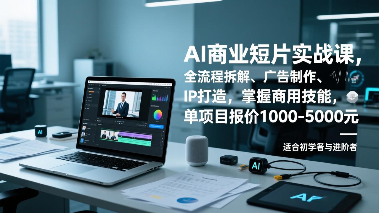 (17051期)AI商业短片实战课,全流程拆解、广告制作、IP打造,掌握商用技能,单项目报价1000-5000元|无忧资源社