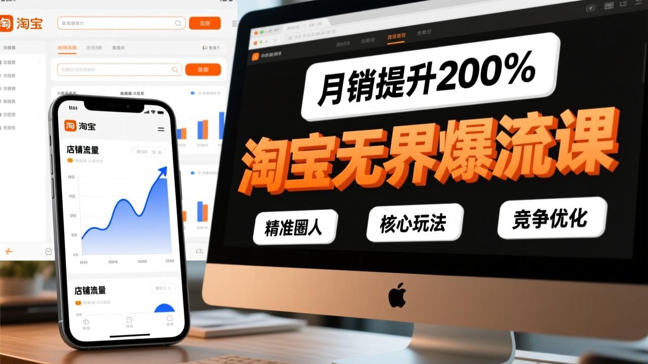 （17132期）淘宝无界爆流课，精准圈人、核心玩法、竞争优化，快速引爆店铺流量，月销提升200%|无忧资源社