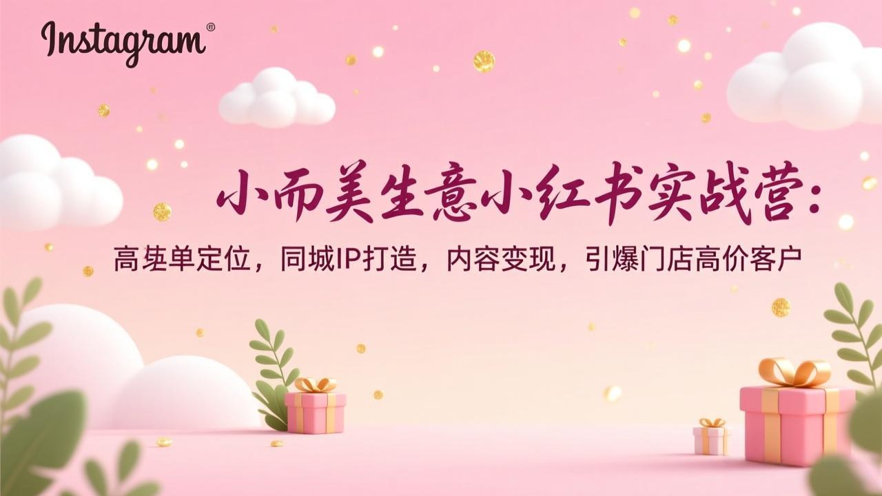 （17113期）小而美生意小红书实战营：高客单定位，同城IP打造，内容变现，引爆门店高价客户|无忧资源社