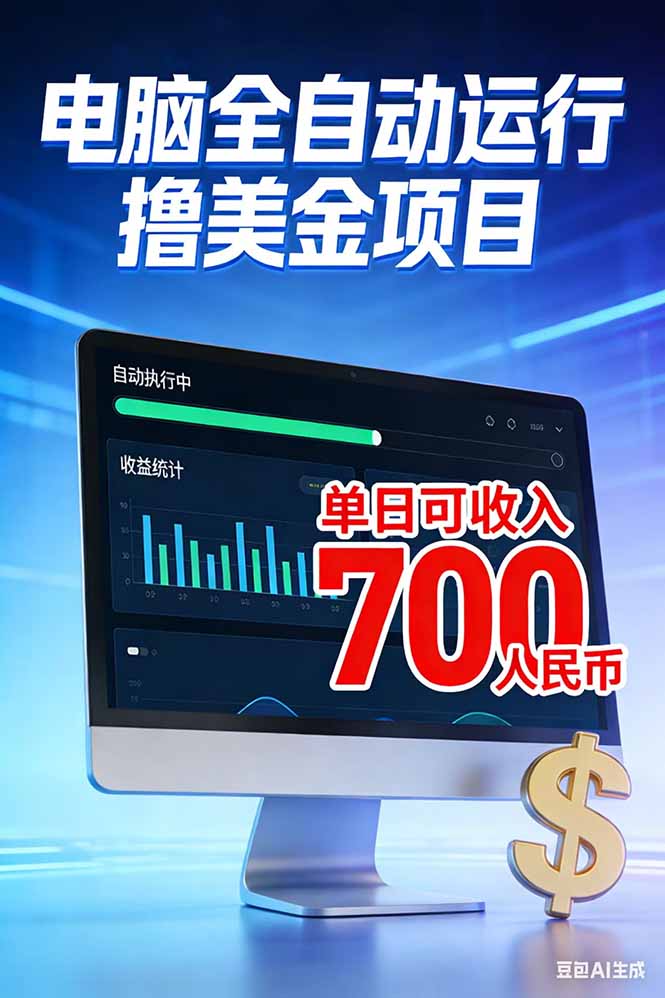 （17169期）2026年电脑全自动赚美金项目，单电脑日收益700+|无忧资源社