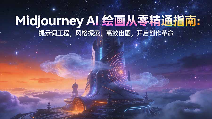 （17118期）Midjourney AI绘画从零精通指南：提示词工程，风格探索，高效出图，开启创作革命|无忧资源社