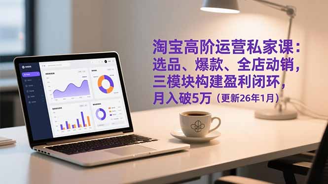 （17016期）淘宝高阶运营私家课：选品、爆款、全店动销，三模块构建盈利闭环，月入破5万（更新26年1月）|无忧资源社