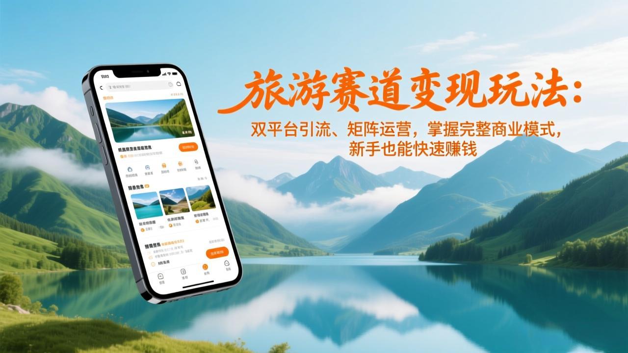 （17153期）旅游赛道变现玩法：双平台引流、矩阵运营，掌握完整商业模式，新手也能快速赚钱|无忧资源社