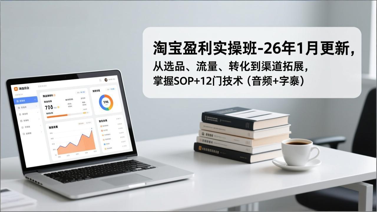 （17105期）淘宝盈利实操班-26年1月更新，从选品、流量、转化到渠道拓展，掌握SOP+12门技术（音频+字幕）|无忧资源社